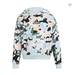 NWT Adidas girls camo fleece pullover hoodie size Large (14).  (k18)